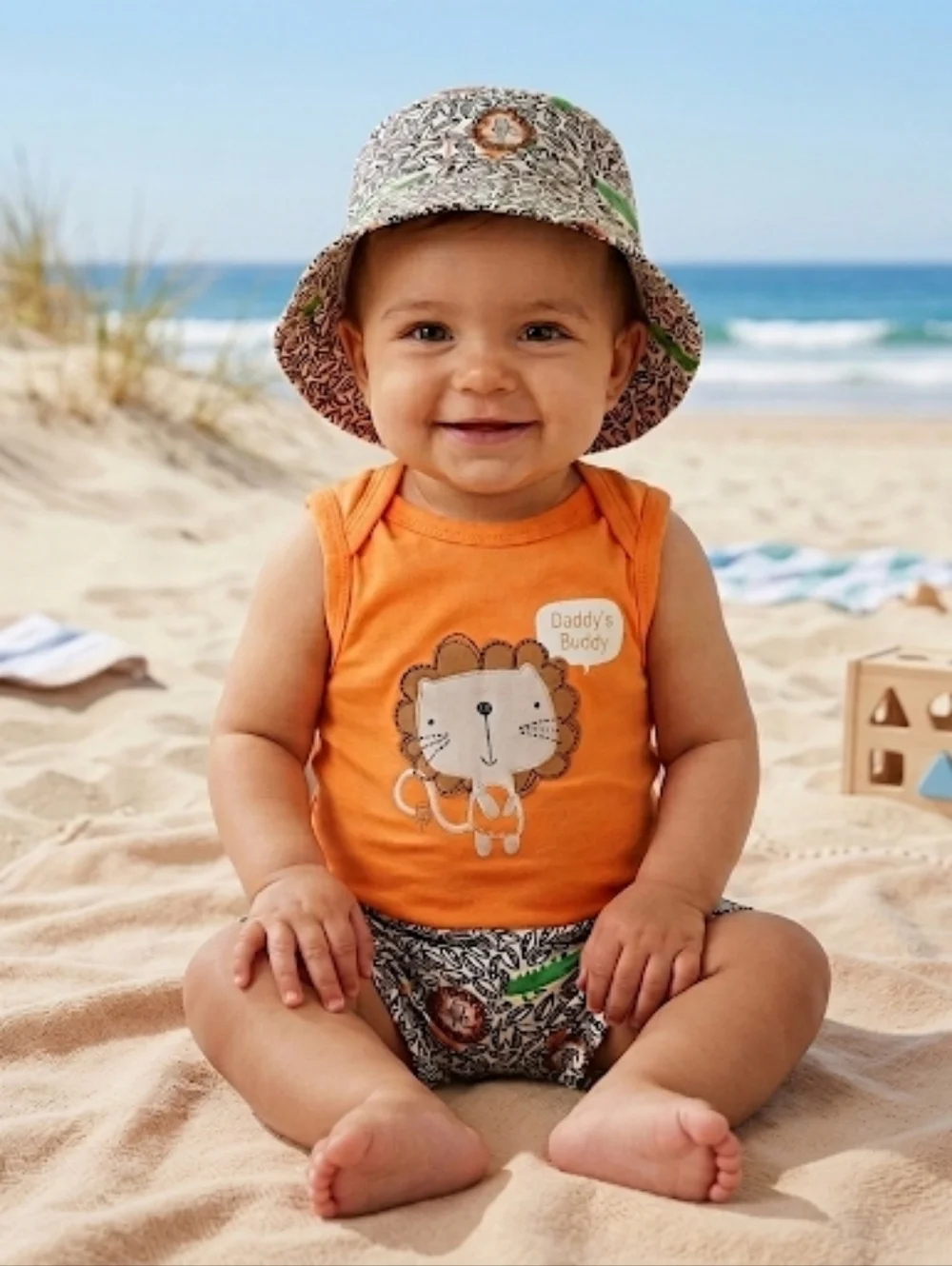 NWT Mini Hop 3 Piece Matching Set - Hat, Shorts, & Bodysuit